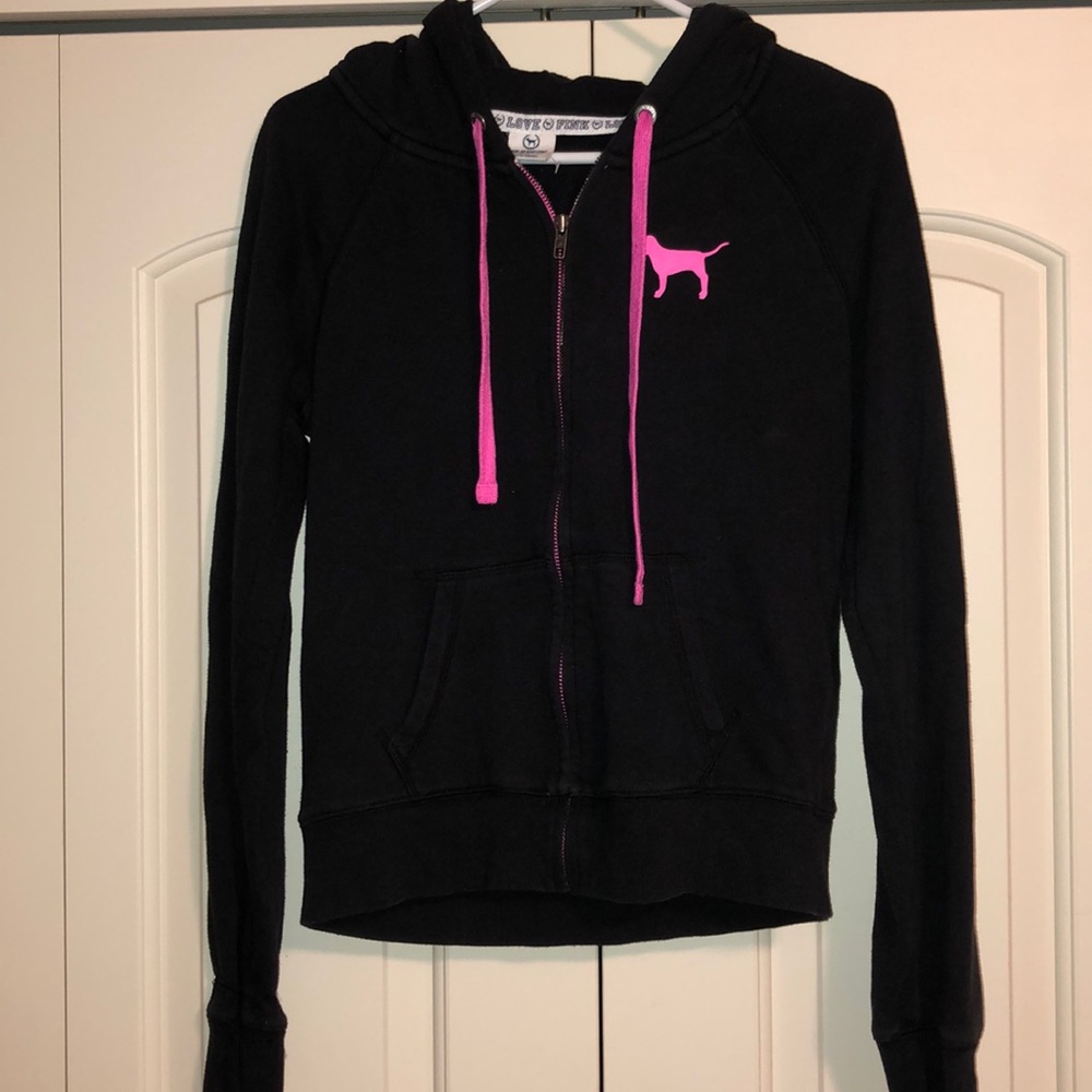 PINK black/pink/white Zip Up Hoodie